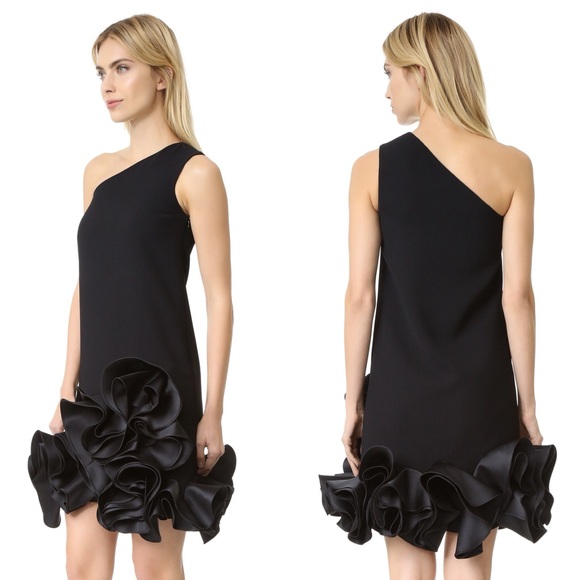 Victoria Beckham Single Shoulder Ruffle Black Dress - Perfect Christmas LBD - Picture 2 of 7